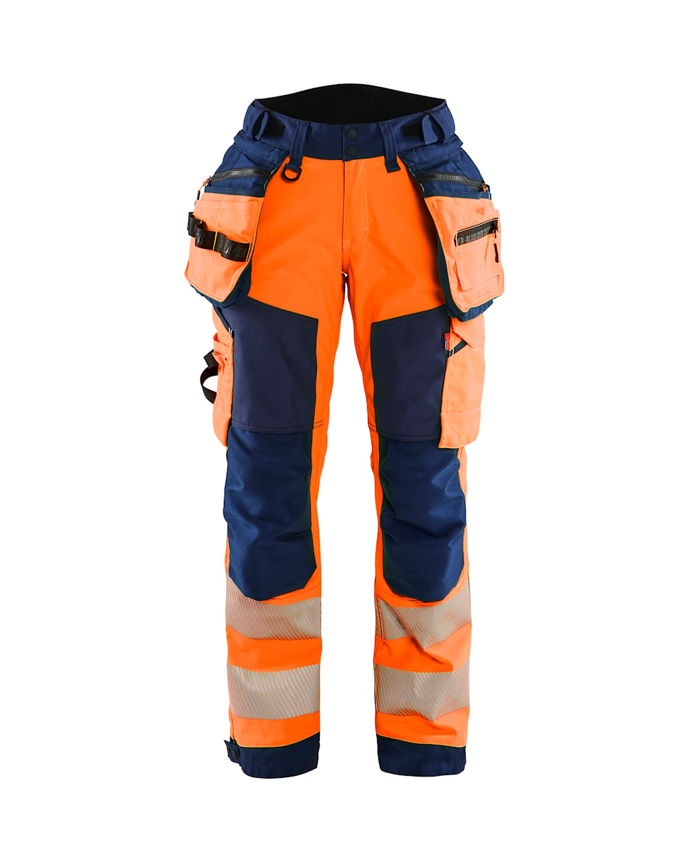 Blaklader Softshell Hi-Vis Trousers Women 7118 #colour_orange-navy-blue