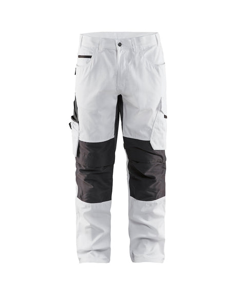 Blaklader Painters Trousers with Stretch 1095 #colour_white-dark-grey
