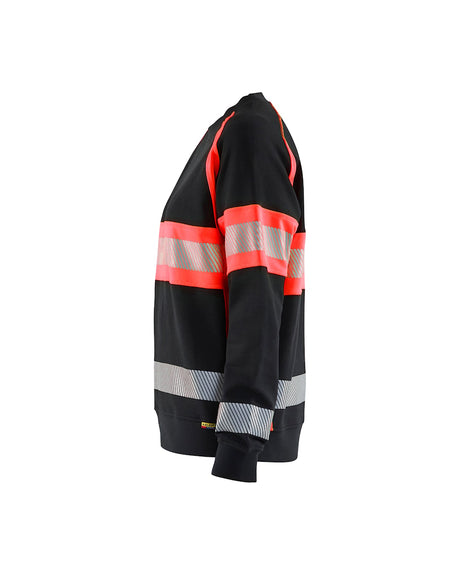 Blaklader Women's Hi-Vis Sweatshirt 3409 #colour_black-red-hi-vis