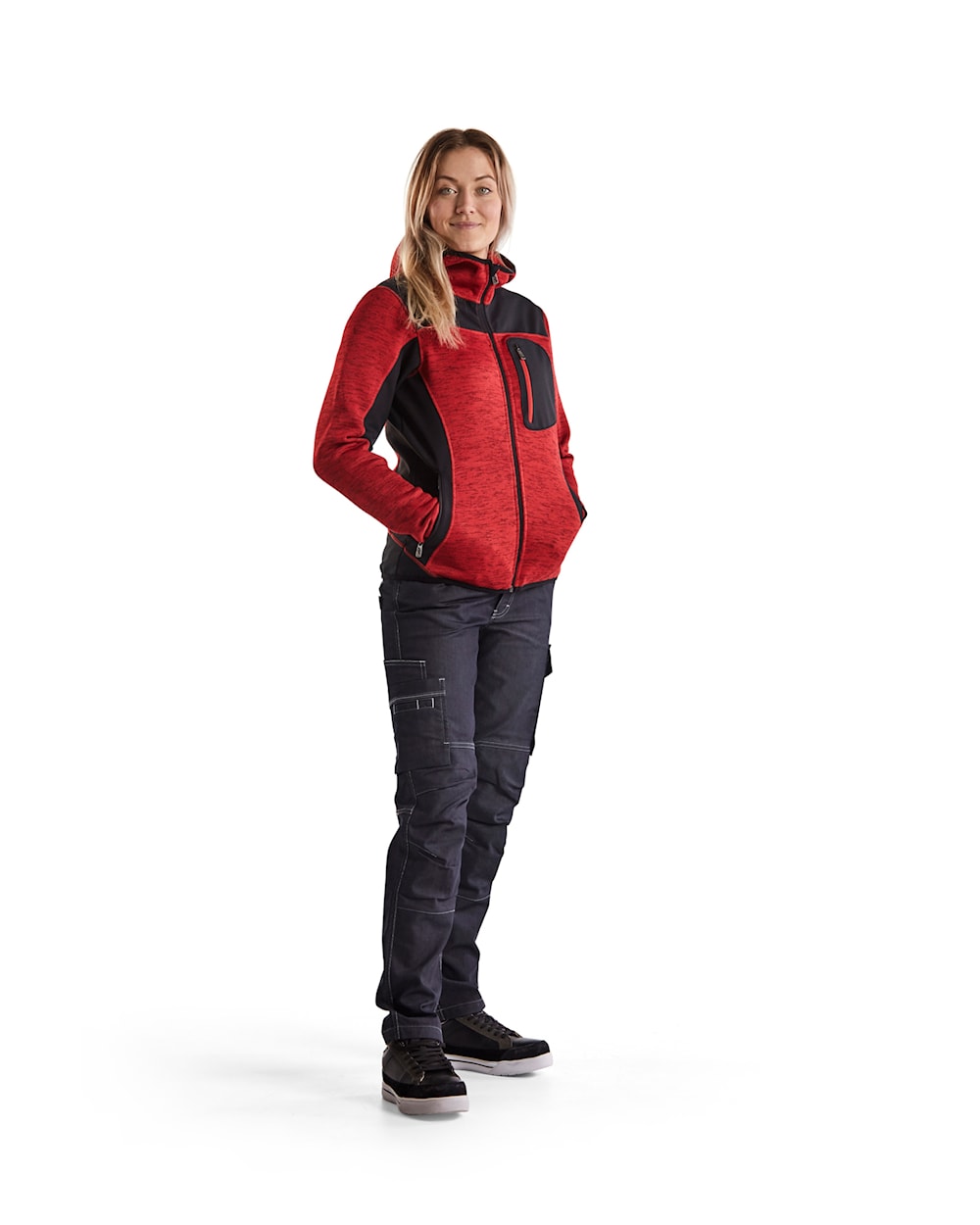 Blaklader Women's Knitted Jacket 4931 #colour_red-black