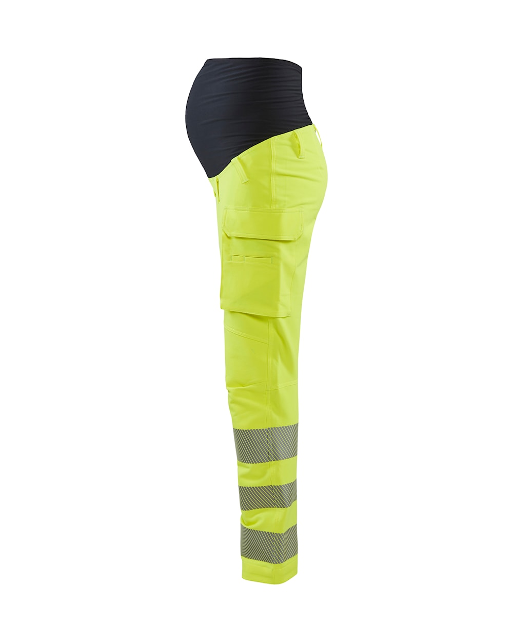 Blaklader Women's Hi-Vis 4-Way Stretch Maternity Trousers 7100 #colour_hi-vis-yellow-black