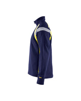 Blaklader Sweatshirt with Half Zip 3432 #colour_navy-blue-hi-vis-yellow