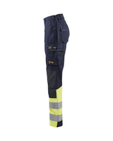Blaklader Trousers Multinorm Women 7181 #colour_navy-blue-hi-vis-yellow