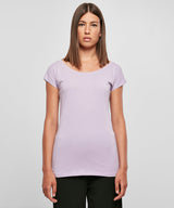 Build Your Brand Basic Women's Wide Neck Tee - Lilac