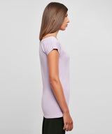 Build Your Brand Basic Women's Wide Neck Tee - Lilac