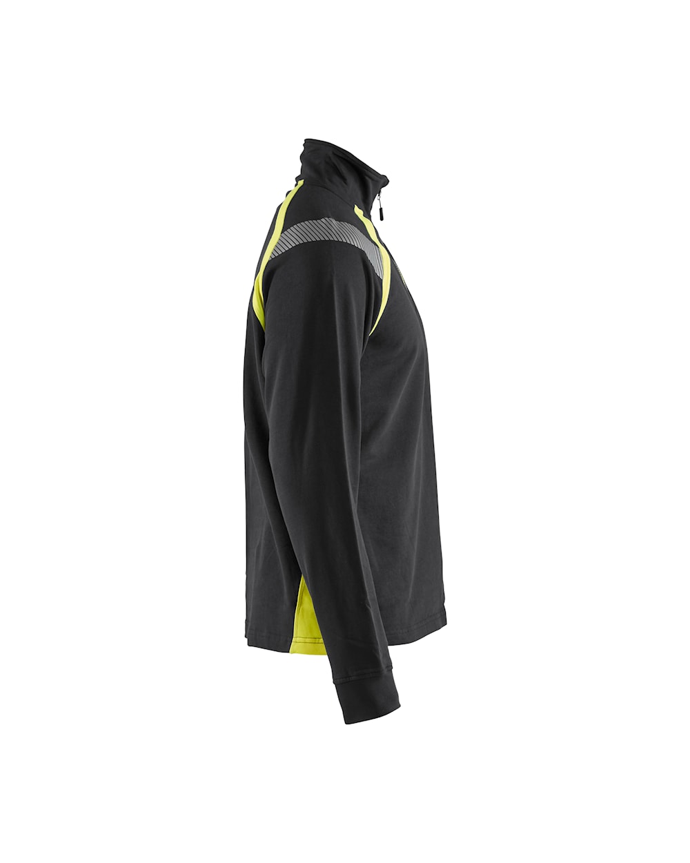 Blaklader Sweatshirt with Half Zip 3432 #colour_black-hi-vis-yellow
