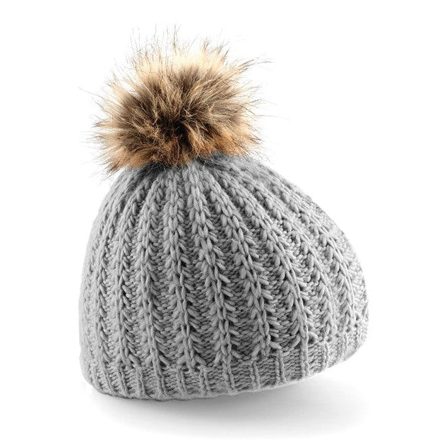 Beechfield Fur Pom Pom Beanie