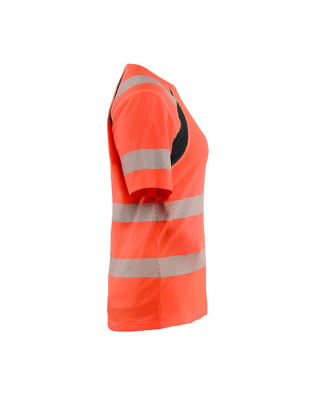 Blaklader T-Shirt Hi-Vis Women 3503 #colour_red-hi-vis-black