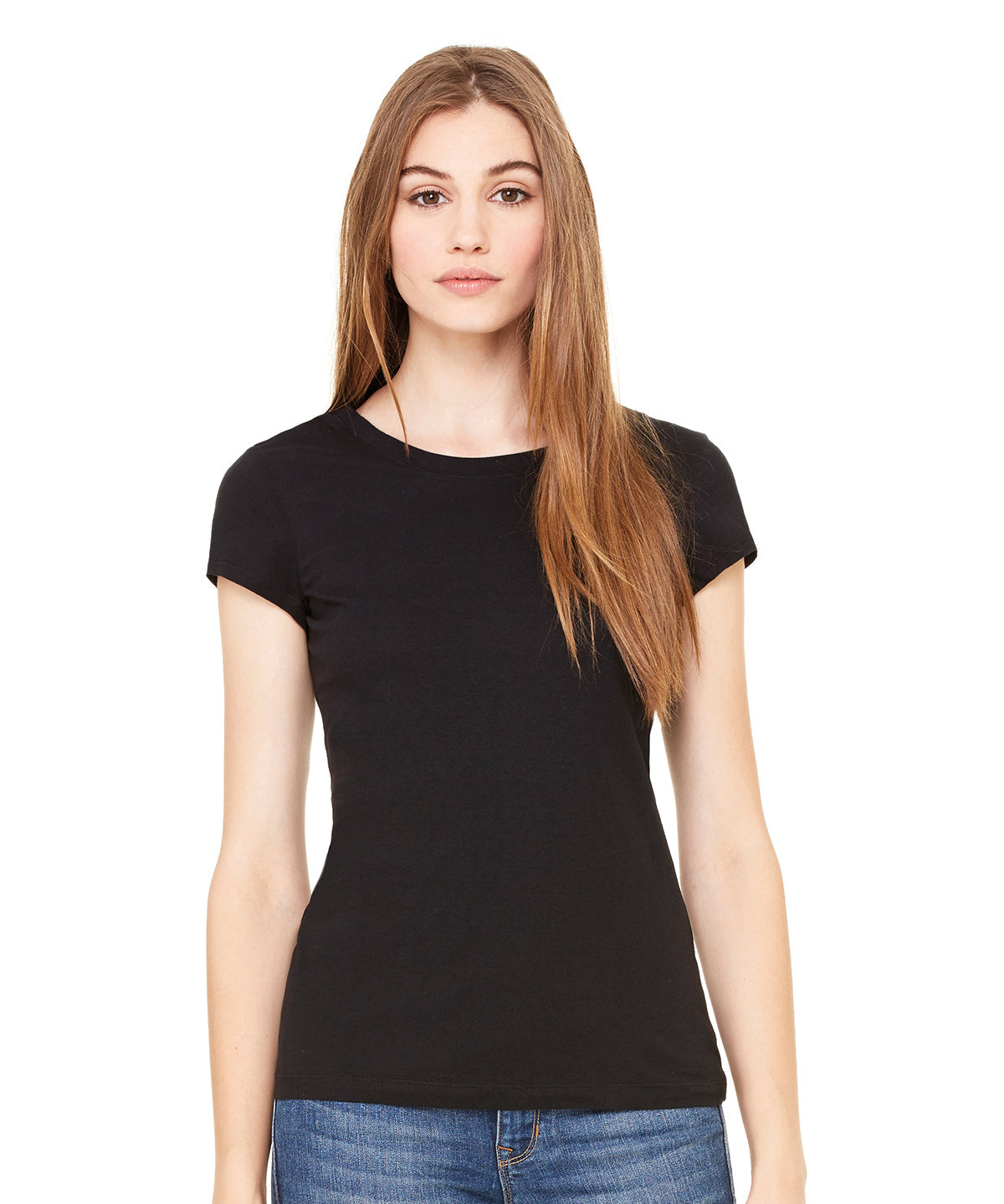 Bella Canvas Sheer Mini Rib Crew Neck T-Shirt