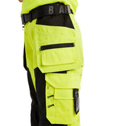 Blaklader Women's Hi-Vis Trousers 7156 #colour_hi-vis-yellow-black