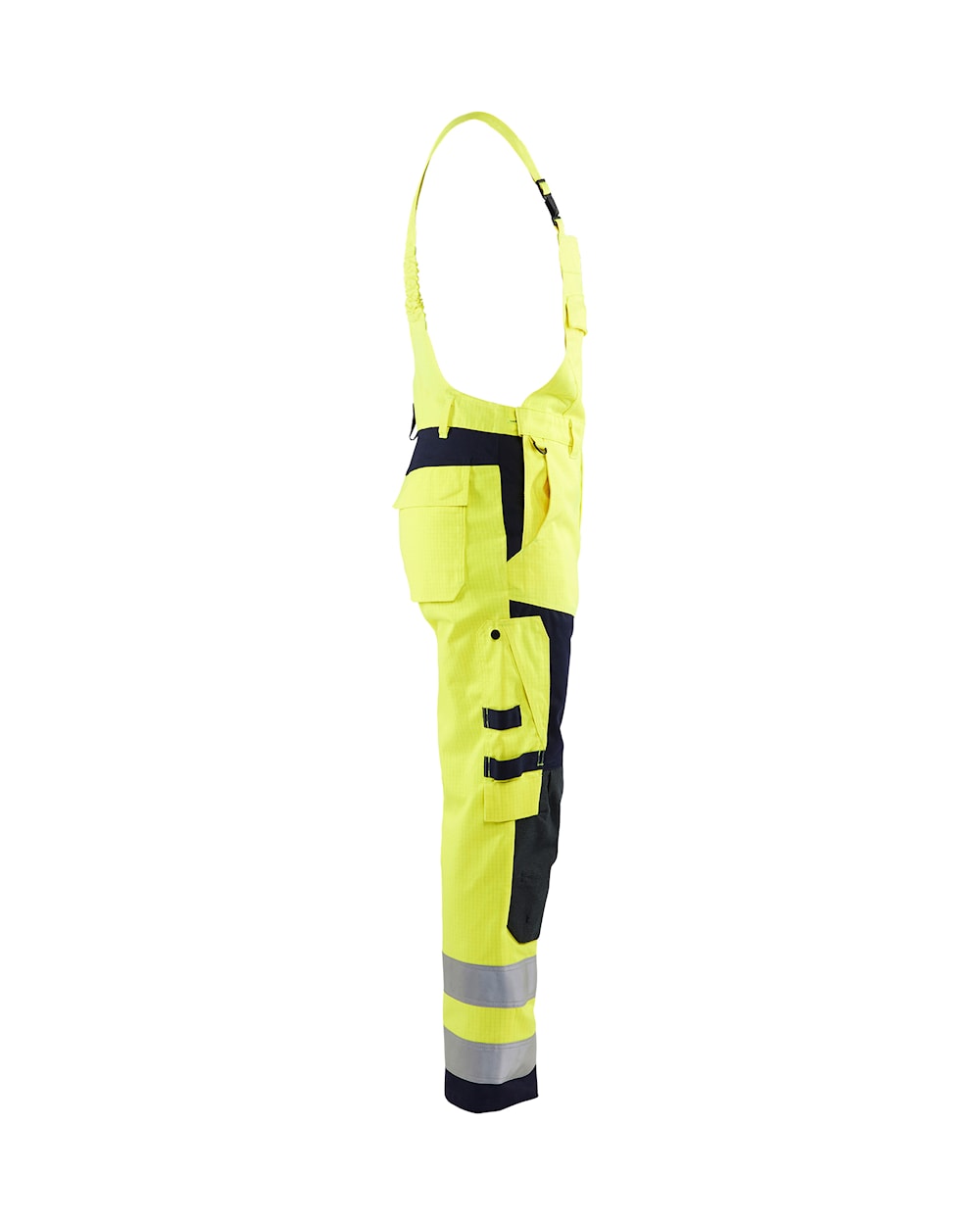 Blaklader Multinorm Bib Trousers 2608 #colour_hi-vis-yellow-navy-blue