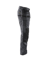 Blaklader Service Trousers with Stretch And Nail Pockets 1496 #colour_mid-grey-black