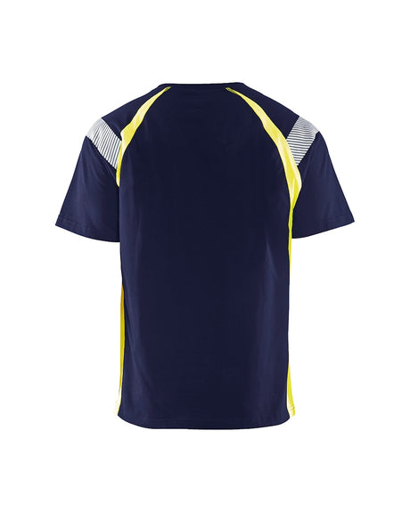 Blaklader T-Shirt 3332 #colour_navy-blue-hi-vis-yellow