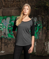 Build Your Brand Women's ¾ Contrast Raglan Tee