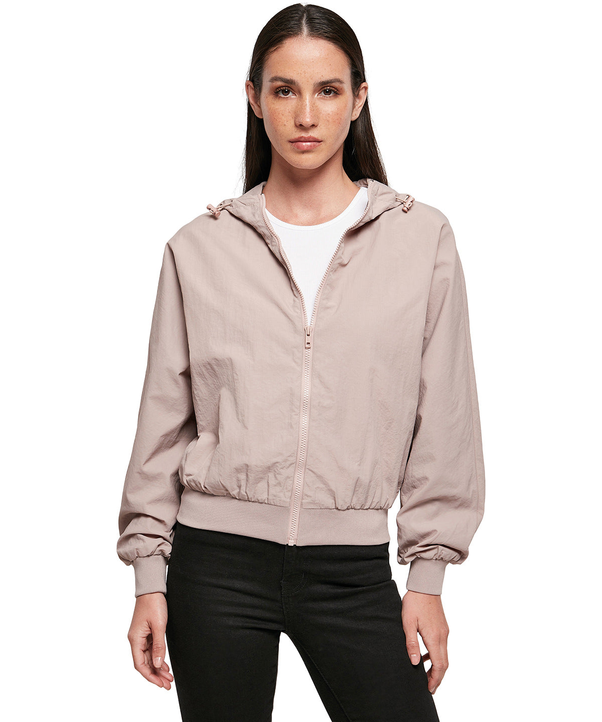 Build Your Brand Women's Crinkle Batwing Jacket