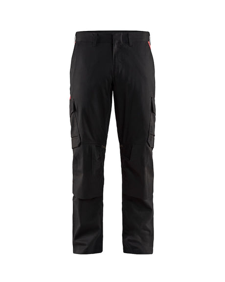 Blaklader Industry Trousers Stretch with Knee Pad Pockets 1448 - Black/Red #colour_black-red