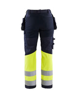 Blaklader Trousers Multinorm Inherent with Stretch Women 7185 #colour_navy-blue-hi-vis-yellow