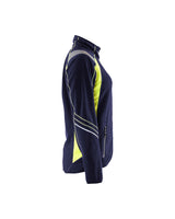 Blaklader Women's Microfleece Jacket 4973 #colour_navy-blue-hi-vis-yellow