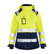 Blaklader Women's Hi-Vis Shell Jacket 4904 #colour_hi-vis-yellow-navy-blue