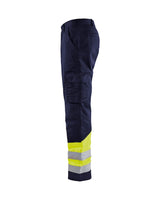 Blaklader Hi-Vis Trousers 1564 - Navy Blue/Hi-Vis Yellow