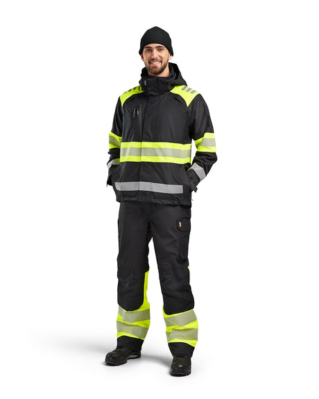 Blaklader Shell Jacket Hi-Vis 4420 #colour_black-hi-vis-yellow