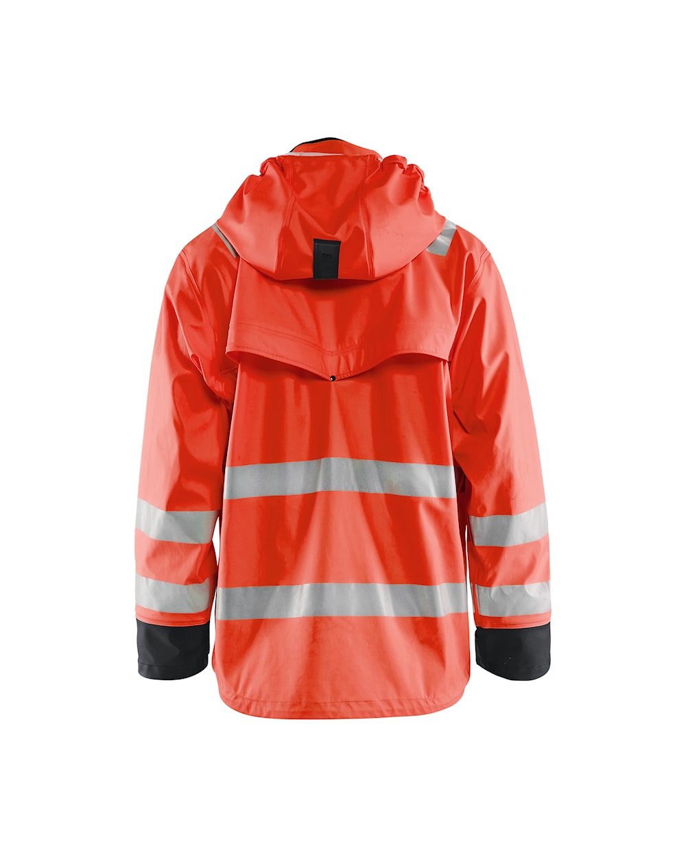 Blaklader Rain Jacket Hi-Vis Level 2 4302 #colour_red-hi-vis-black