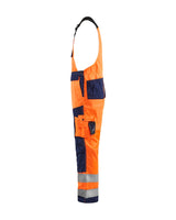 Blaklader Hi-Vis Bib Trousers 2660 - Orange/Navy Blue