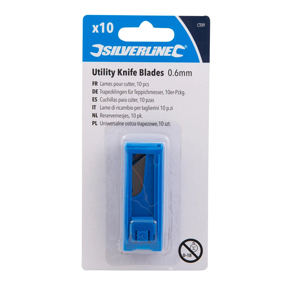 Silverline Utility Knife Blades 0.6mm 10pk