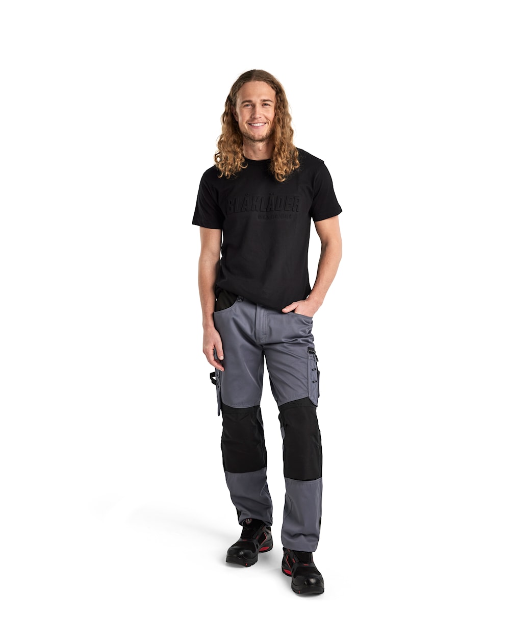 Blaklader Trousers without Nail Pockets 1556 #colour_grey-black