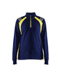 Blaklader Sweater Halfzip Women 3403 #colour_navy-blue-hi-vis-yellow