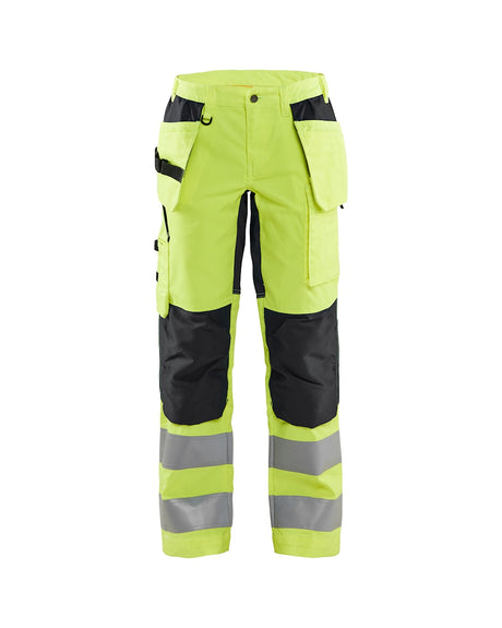 Blaklader Women's Hi-Vis Trousers with Stretch 7163 #colour_hi-vis-yellow-black