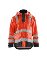 Blaklader Rain Jacket Hi-Vis Level 2 4302 #colour_red-hi-vis-black