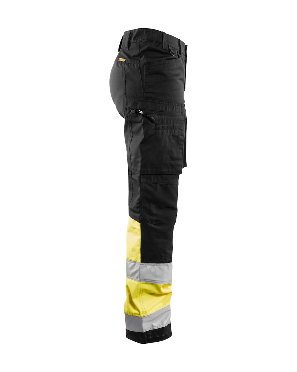 Blaklader Women's Hi-Vis Trousers with Stretch 7161 #colour_black-hi-vis-yellow