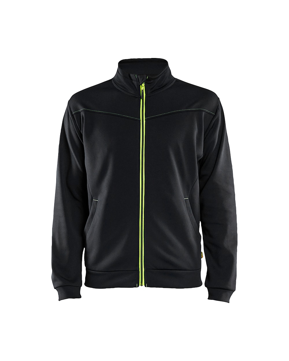 Blaklader Sweatshirt with Full Zip 3362 #colour_black-hi-vis-yellow