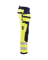 Blaklader Softshell Hi-Vis Trousers 1820 #colour_hi-vis-yellow-navy-blue