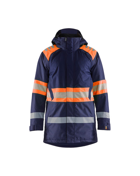 Blaklader Winter Parka Hi-Vis 4485 #colour_navy-blue-orange