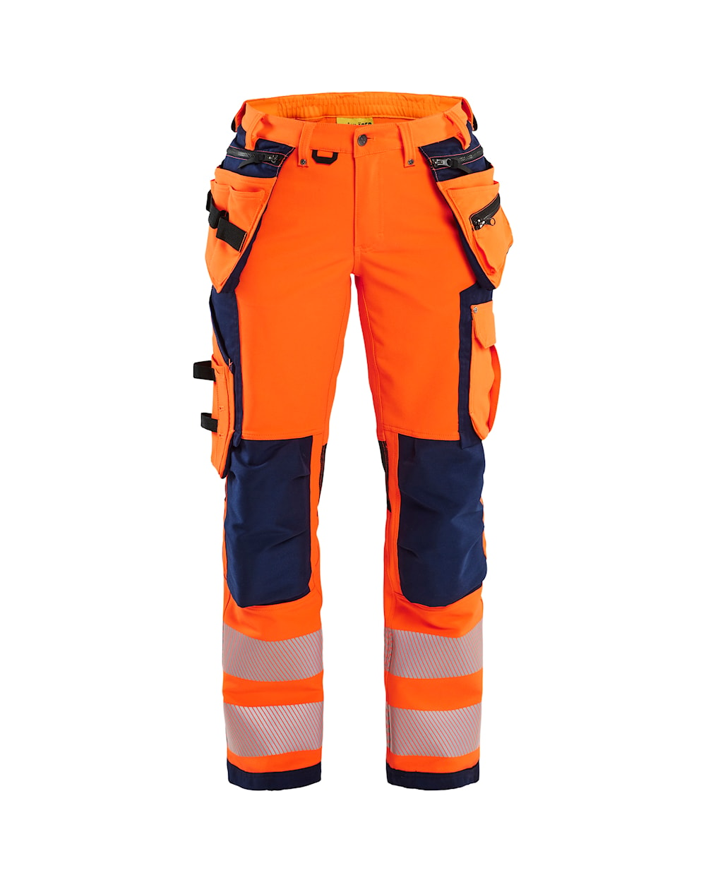 Blaklader Women's 4-Way-Stretch Hi-Vis Trousers 7197 #colour_orange-navy-blue