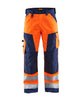 Blaklader Hi-Vis Trousers without Nail Pockets 1566 - Hi-Vis Orange/Navy Blue