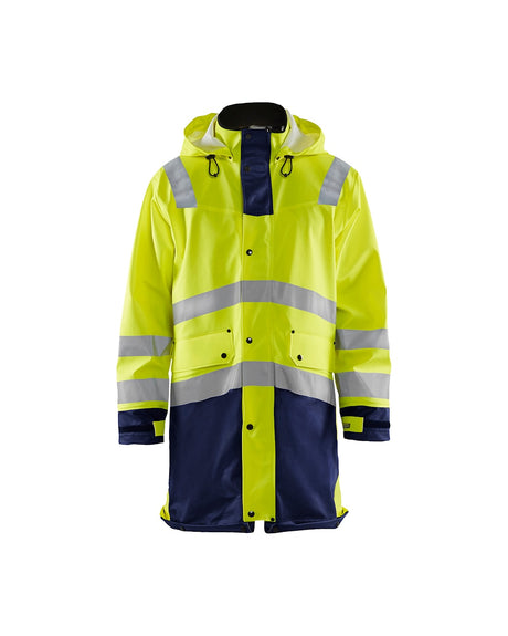 Blaklader Rain Coat Hi-Vis Level 3 4326 #colour_hi-vis-yellow-navy-blue