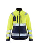 Blaklader Women's Hi-Vis Softshell Jacket 4902 #colour_hi-vis-yellow-navy-blue