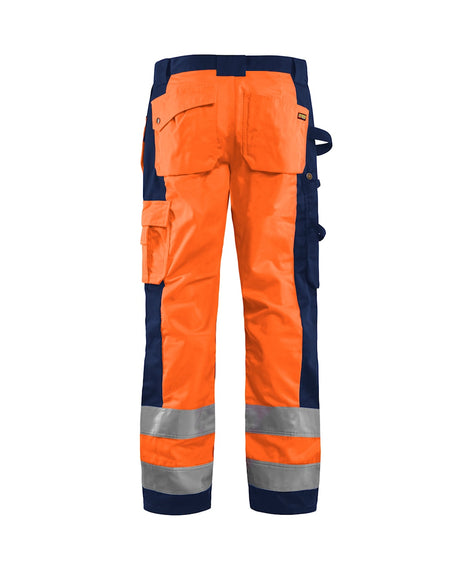 Blaklader Hi-Vis Trousers 1533 - Hi-Vis Orange/Navy Blue