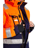 Blaklader Women's Hi-Vis Winter Parka 4472 #colour_orange-navy-blue