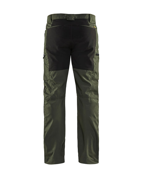 Blaklader Service Trousers with Stretch 14591845 #colour_army-green-black