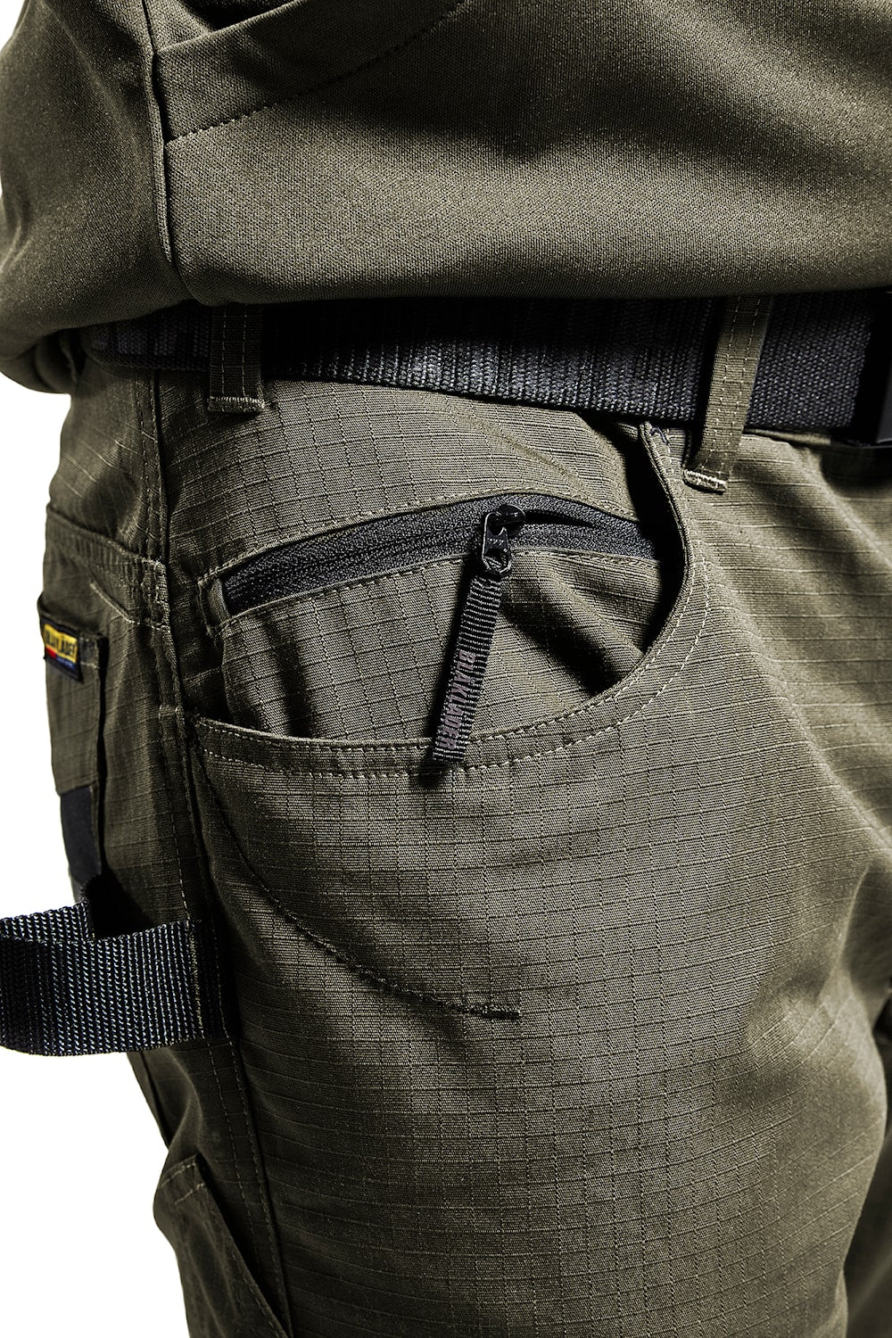 Blaklader Service Trousers with Stretch 1495 #colour_dark-olive-green-black