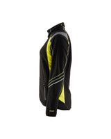 Blaklader Women's Microfleece Jacket 4973 #colour_black-hi-vis-yellow