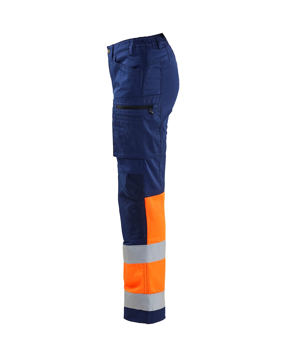Blaklader Women's Hi-Vis Trousers with Stretch 7161 #colour_navy-blue-orange