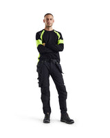 Blaklader Long Sleeved T-Shirt 3520 #colour_black-hi-vis-yellow