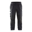 Blaklader Service Trousers with Stretch And Nail Pockets 1496 #colour_black-hi-vis-yellow