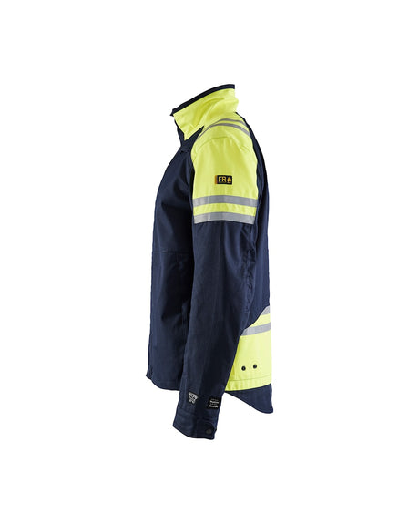 Blaklader Jacket Inherent Steel 4505 #colour_navy-blue-hi-vis-yellow