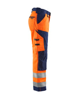 Blaklader Hi-Vis Trousers without Nail Pockets 1566 - Hi-Vis Orange/Navy Blue